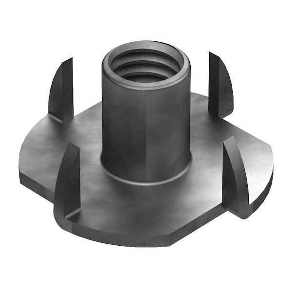 Huyett T-Nut, 4 Prongs, 5/16-18, Steel, Zinc Clear Trivalent, 0.375 in Barrel Ht NUTT02-0312-0375S3 - main